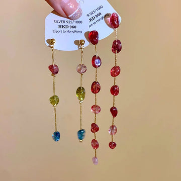 DAIIIBABYYY  -  Geometric long earrings niche simple design tassel earrings